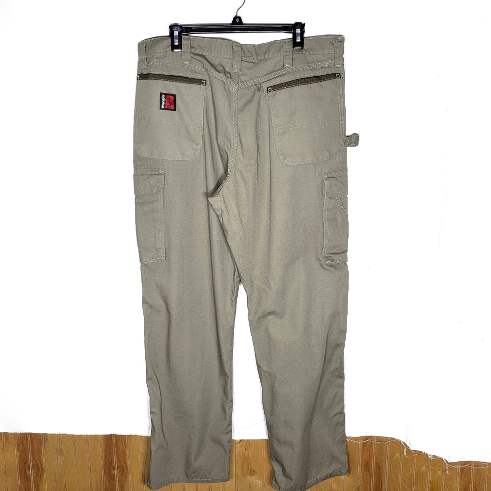 Wrangler Riggs Workwear pants ripstop relaxed 38x32 reinforced cargo khaki